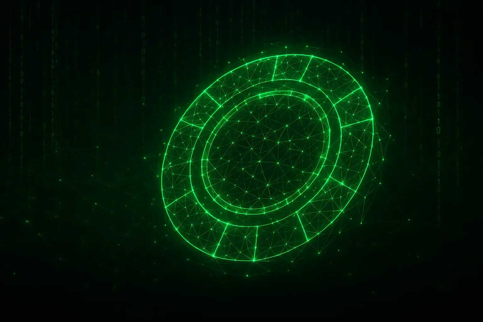 Red digital verde abstracta que representa la plataforma de casino TibiaDice